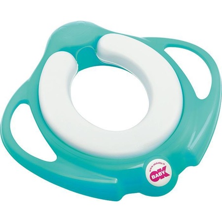 OKBABY Pinguo Soft - Réducteur De Toilette Moelleux Avec 2 Poignées Pour Enfants, Turquoise