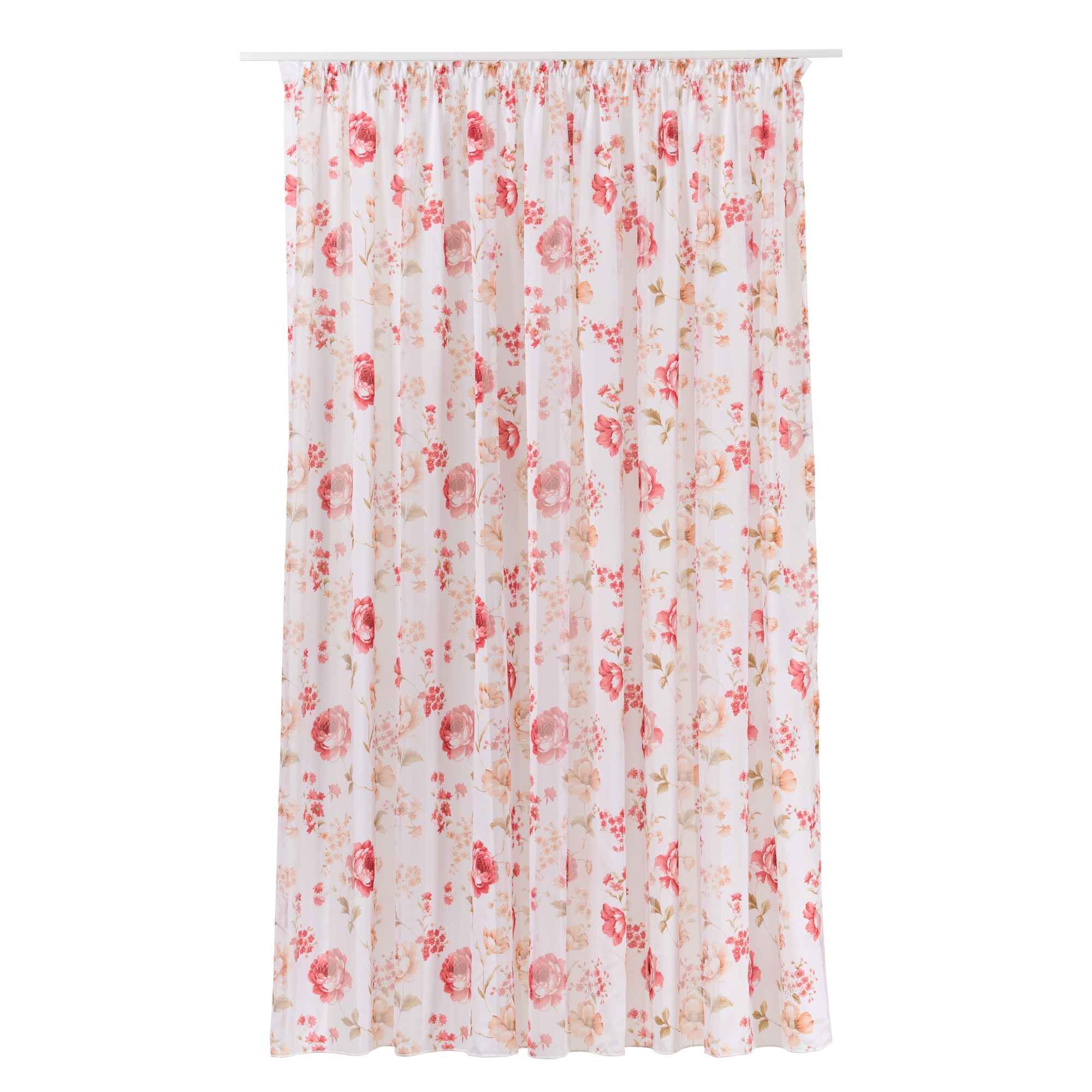 Perdea Flora, Imagine, cu rejansa, rosu, 300x245cm