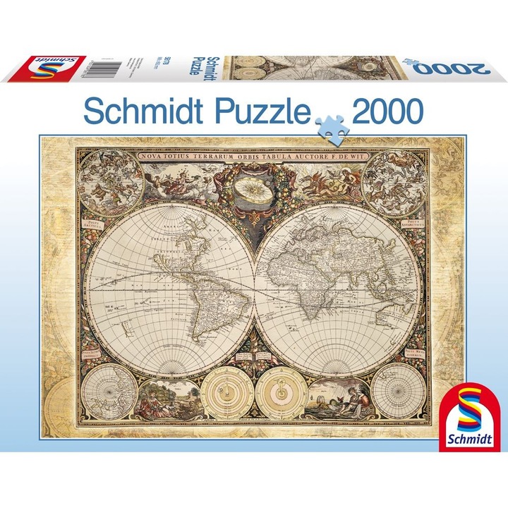Пъзел Schmidt - Историческа карта на света, 2000 части