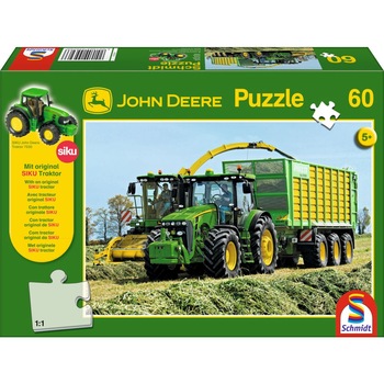 Puzzle Schmidt Spiele Tractor si combina 60 piese cu figurina tractor SIKU Puzzle Schmidt Spiele Tractor si combina 60 piese cu figurina tractor SIKU