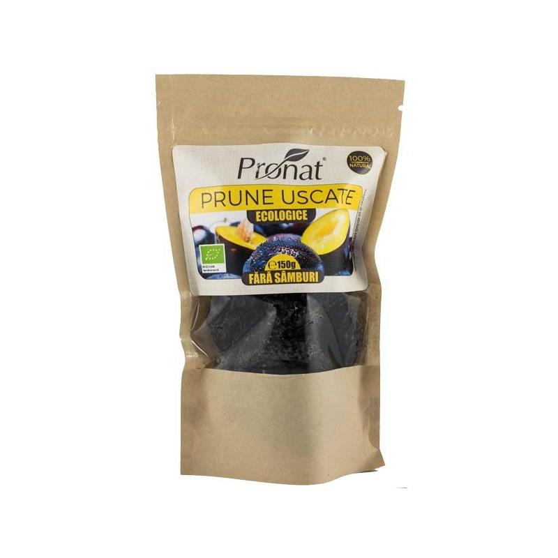 Prune Uscate Bio Fara Samburi Pronat 150gr