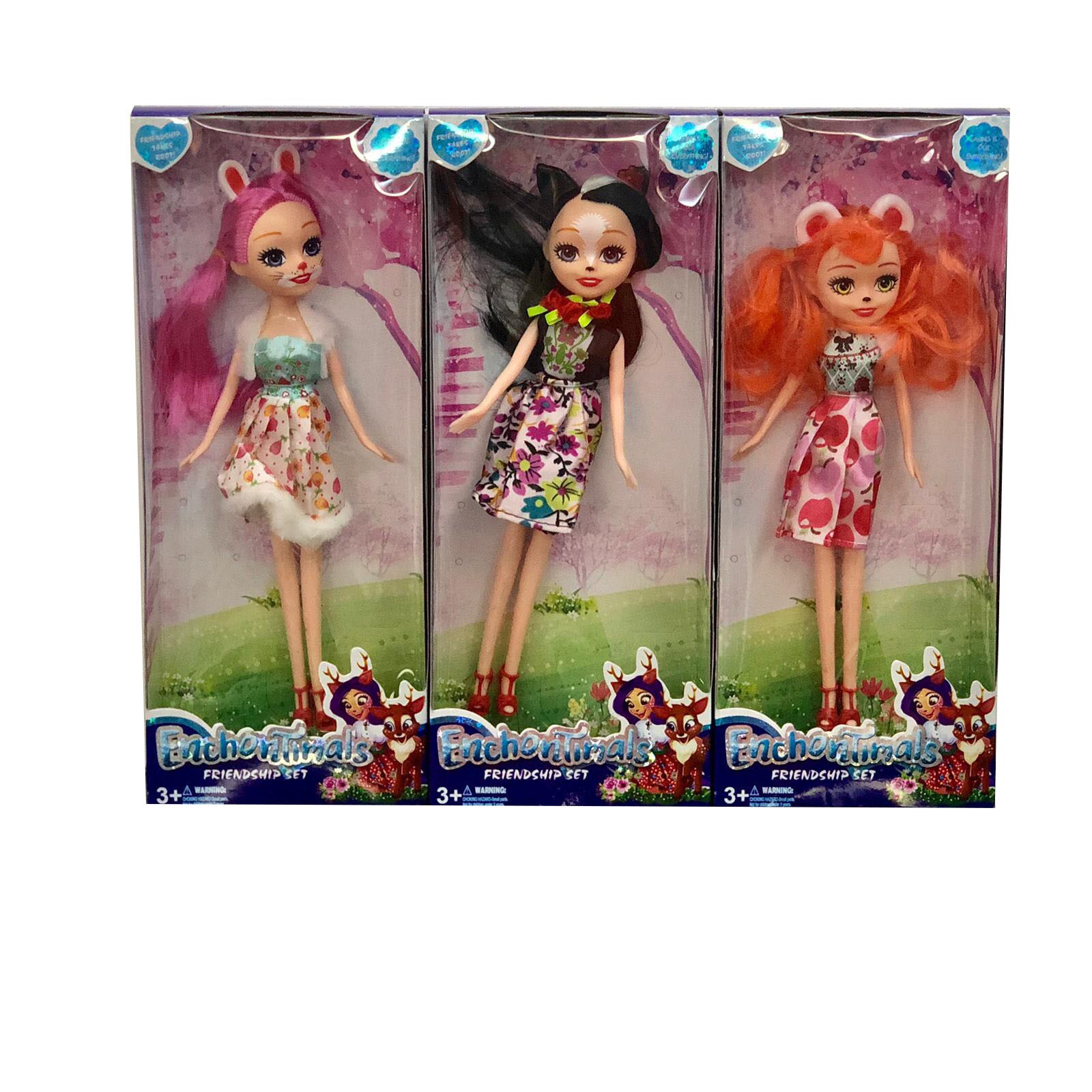 Set 3 papusi Disney echantimals, multicolor,