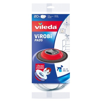 Rezerve Vileda Pads 15653, pentru robot de curatenie ViRobi, set 20 bucati Rezerve Vileda Pads 15653, pentru robot de curatenie ViRobi, set 20 bucati
