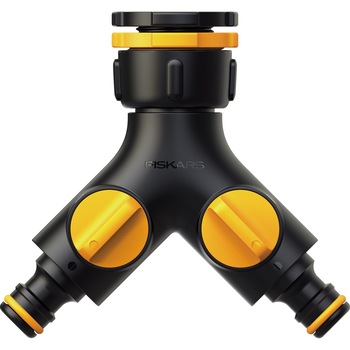 Racord robinet universal dublu Fiskars Multisplit 1027061, valve ON/OFF Racord robinet universal dublu Fiskars Multisplit 1027061, valve ON/OFF
