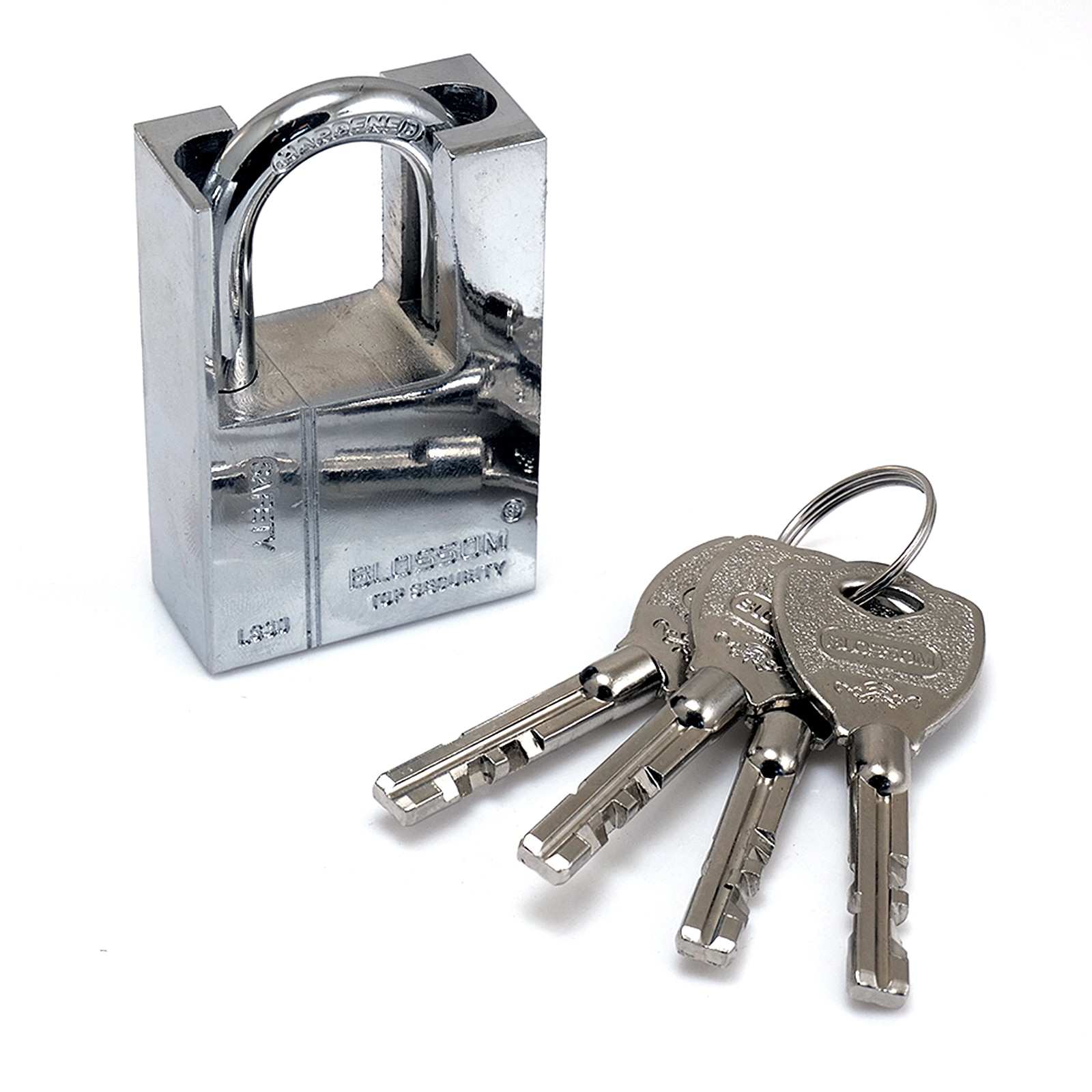 Lacat Profesional 40mm + 4 chei cu amprenta - Blossom