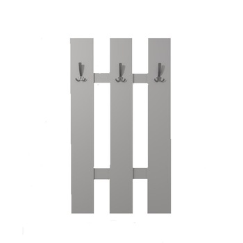 Cuier Trio Maxdeco alb cu agatatori finisaj aluminiu Cuier Trio Maxdeco alb cu agatatori finisaj aluminiu