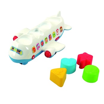 Jucarie Avion muzical cu cuburi 2104 PlayGo Jucarie Avion muzical cu cuburi 2104 PlayGo