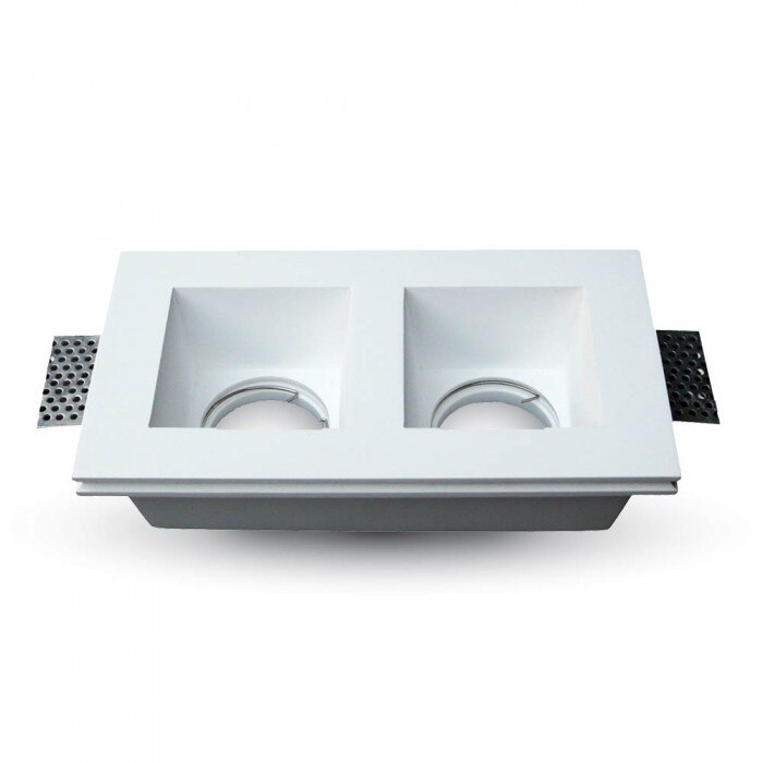 Corp spot V-TAC 2*GU10 gips patrat alb