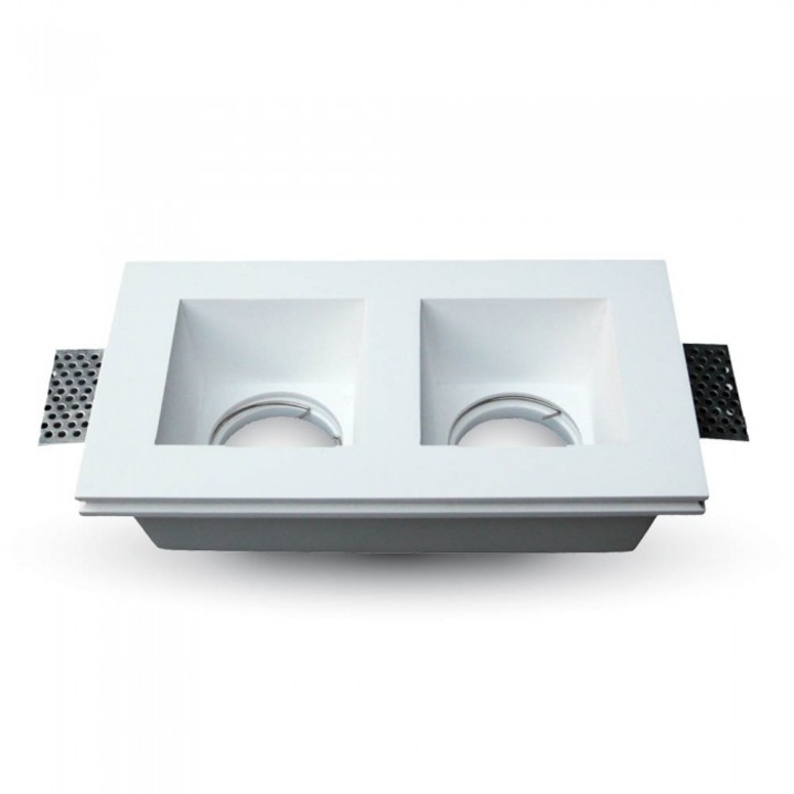 Corp spot V-TAC 2*GU10 gips patrat alb