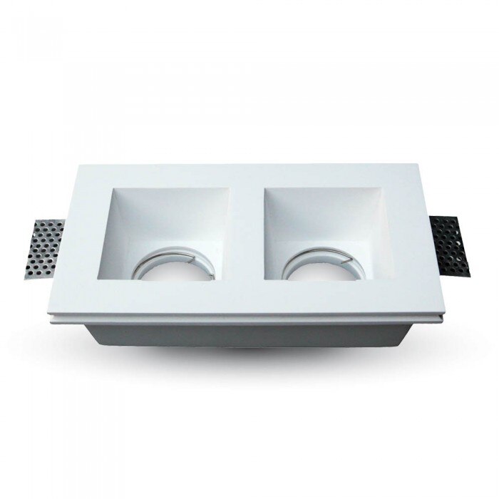 Corp spot V-TAC 2*6.5W gips patrat alb lumina calda