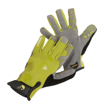 Manusi de protectie, Cristata, din piele fina in palma, pentru gradinarit, verde, marimea 8/M Manusi de protectie, Cristata, din piele fina in palma, pentru gradinarit, verde, marimea 8/M