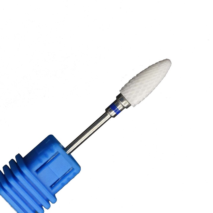 Cap de freza (Bit) conic, din ceramica, pentru gel, duritate mare, albastru