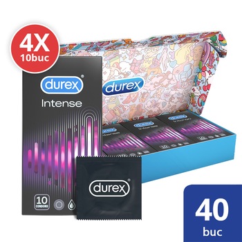 Pachet Promo Durex: 4 x Prezervativele Durex Intense 10buc Pachet Promo Durex: 4 x Prezervativele Durex Intense 10buc