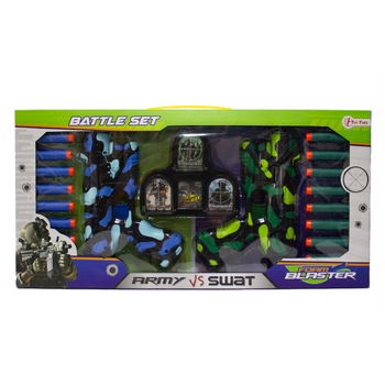 Pistoale Foam Blaster, set cu 16 gloante si tinta, TOI- TOYS Pistoale Foam Blaster, set cu 16 gloante si tinta, TOI- TOYS