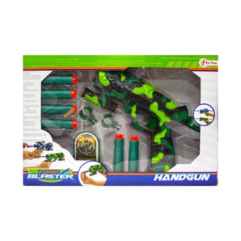 Pistol camuflaj Foam Blaster cu 6 gloante din spuma, TOI-TOYS Pistol camuflaj Foam Blaster cu 6 gloante din spuma, TOI-TOYS