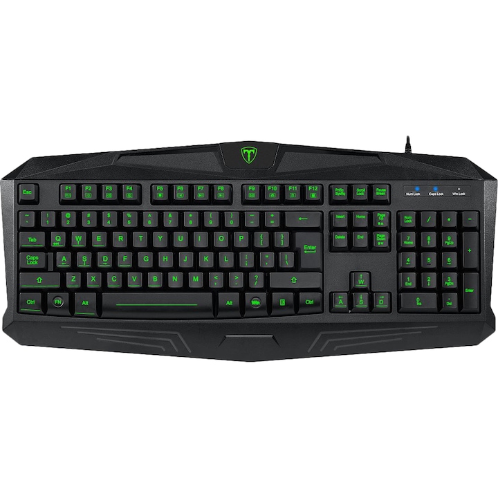 Tastatura gaming T-Dagger Minesweeping, iluminare verde, Negru