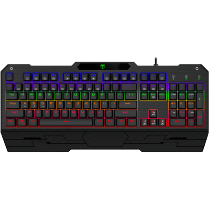 Tastatura gaming mecanica T-Dagger Battleship, iluminare rainbow, switch Outemu Blue, Negru