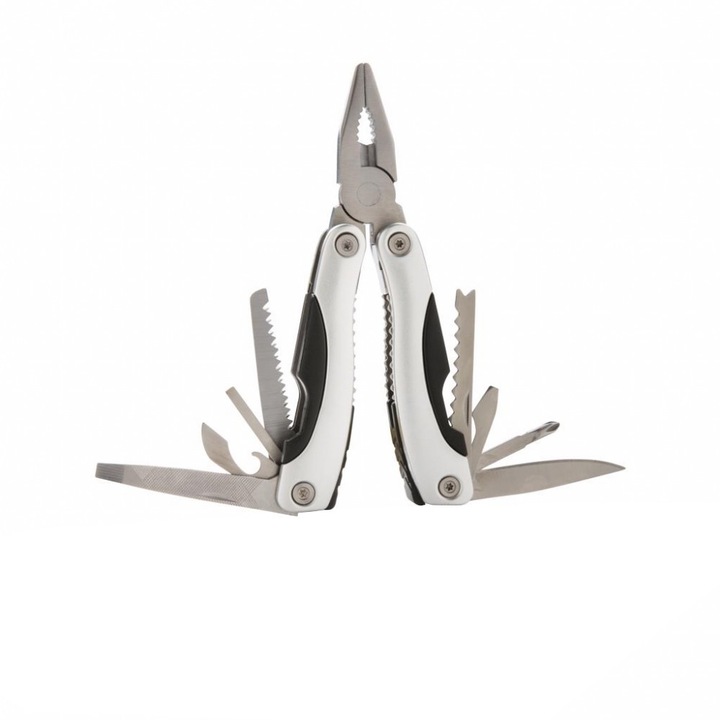 Unealta multifunctionala 14 functii, Everestus, FX, otel inoxidabil, aluminiu, argintiu, saculet de calatorie inclus