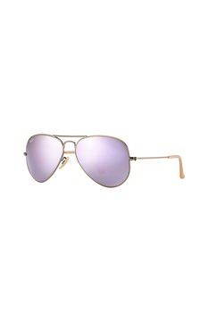 Ray-Ban, Ochelari de soare aviator cu lentile tip oglinda, Maro bronz, 58-14-135 Standard Ray-Ban, Ochelari de soare aviator cu lentile tip oglinda, Maro bronz, 58-14-135 Standard