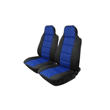 Huse Scaune Auto Flexzon, Lux, Piele Ecologica si Textil, Albastru cu Cusaturi Negre, Universale, 1+1 Huse Scaune Auto Flexzon, Lux, Piele Ecologica si Textil, Albastru cu Cusaturi Negre, Universale, 1+1