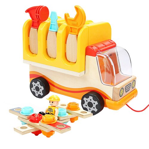 Jucarie de tras 2 in 1 M-Toys - Camion cu banc de lucru