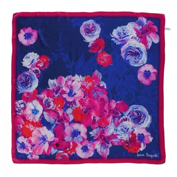 Esarfa matase Falling Roses azure blue Esarfa matase Falling Roses azure blue