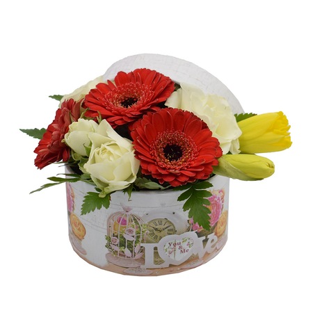 Flori De Primavara In Cos Rotund Din Carton Emag Ro