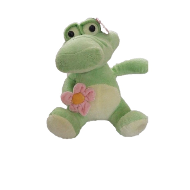 Jucarie de plus, Crocodil cu floare, 30 cm