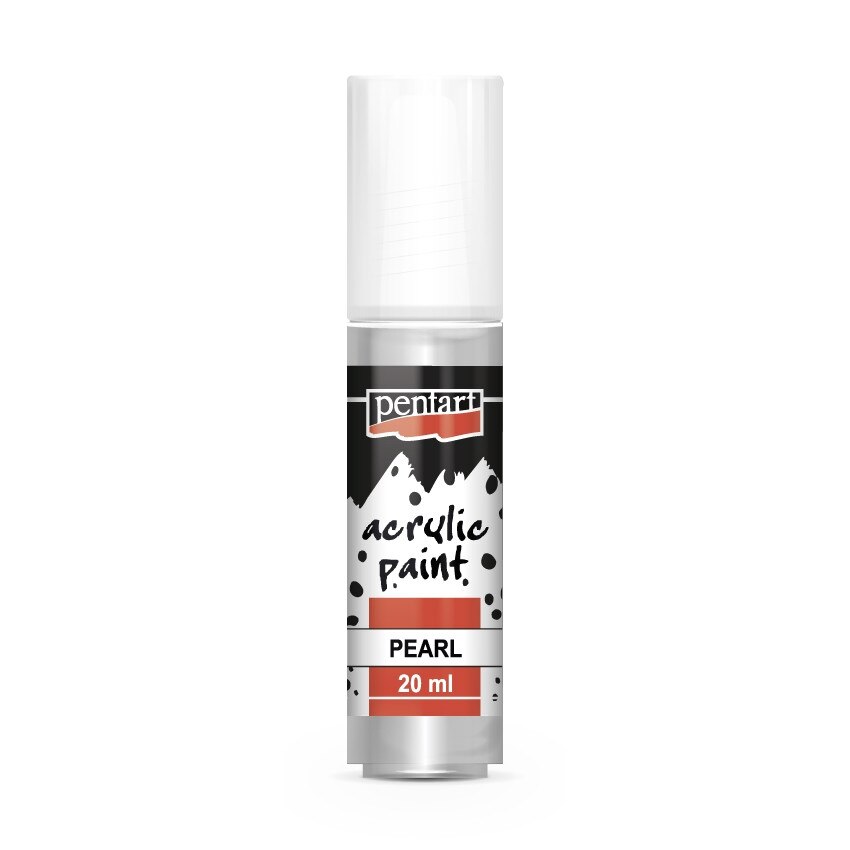 Vopsea acrilica sidefata pe baza de apa Pentart - argintiu, 20 ml