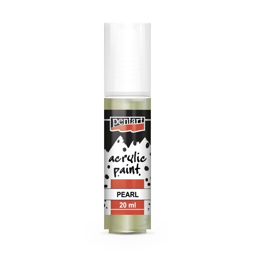 Vopsea acrilica sidefata pe baza de apa Pentart - verde, 20 ml