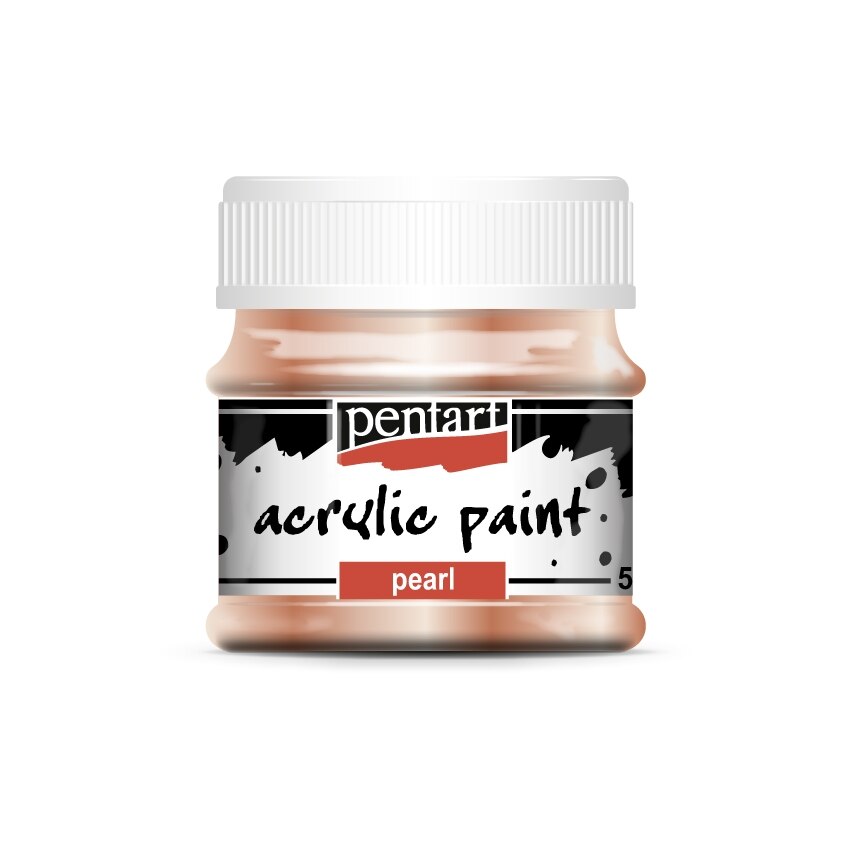 Vopsea acrilica sidefata pe baza de apa Pentart - piersici, 50 ml