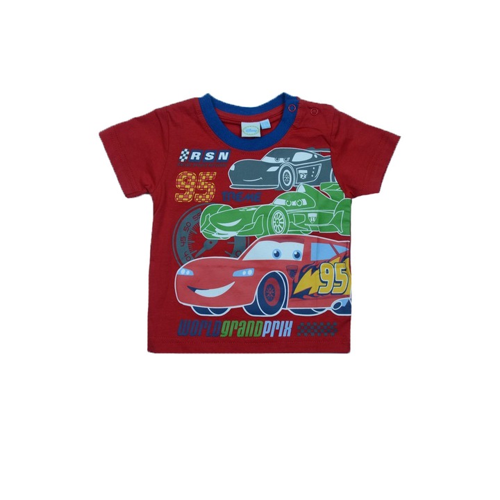 Тениска с къс ръкав за момче Disney Cars DISK-JTJM31101-80, Червена 80 CM