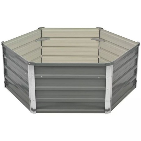 Pat inalt cu straturi, TOT, 129x129x46 cm, otel galvanizat, gri - eMAG.ro