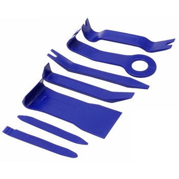 Set 7 instrumente auto pentru demontare radio, fete de usa, panou de bord Set 7 instrumente auto pentru demontare radio, fete de usa, panou de bord