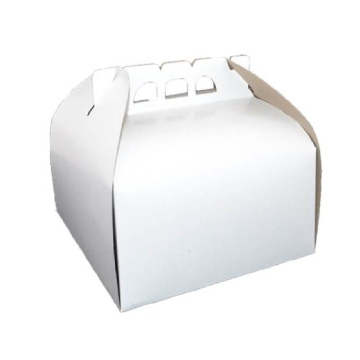 Cutii pentru Tort Albe CT1/2, 20x20 cm, 25 Buc/Bax, Carton Duplex - Ambalaje Cofetarie si Patiserie, Cutie Alba pentru Tort, Ambalaj din Carton pentru Tort si Prajituri