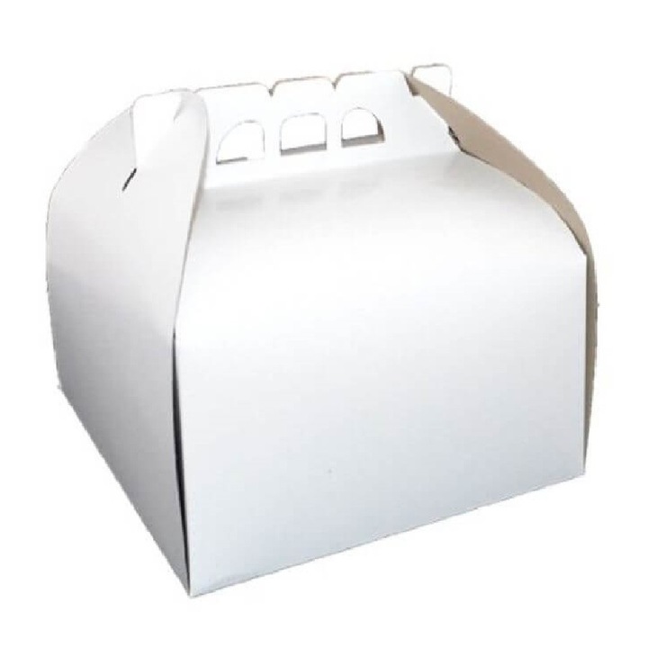Set 25 Cutii Albe pentru Tort CT2, 27x27 cm, Carton Duplex