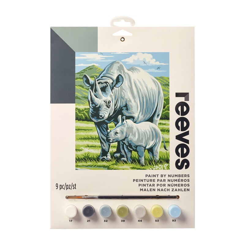 Pictura pe numere Black Rhinoceros Reeves