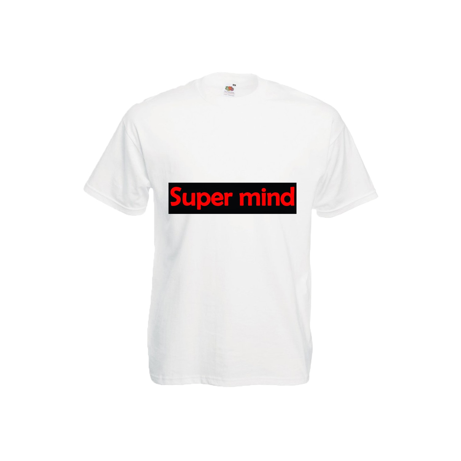 Tricou barbatesc personalizat imprimeu SUPERMIND, XXL, alb