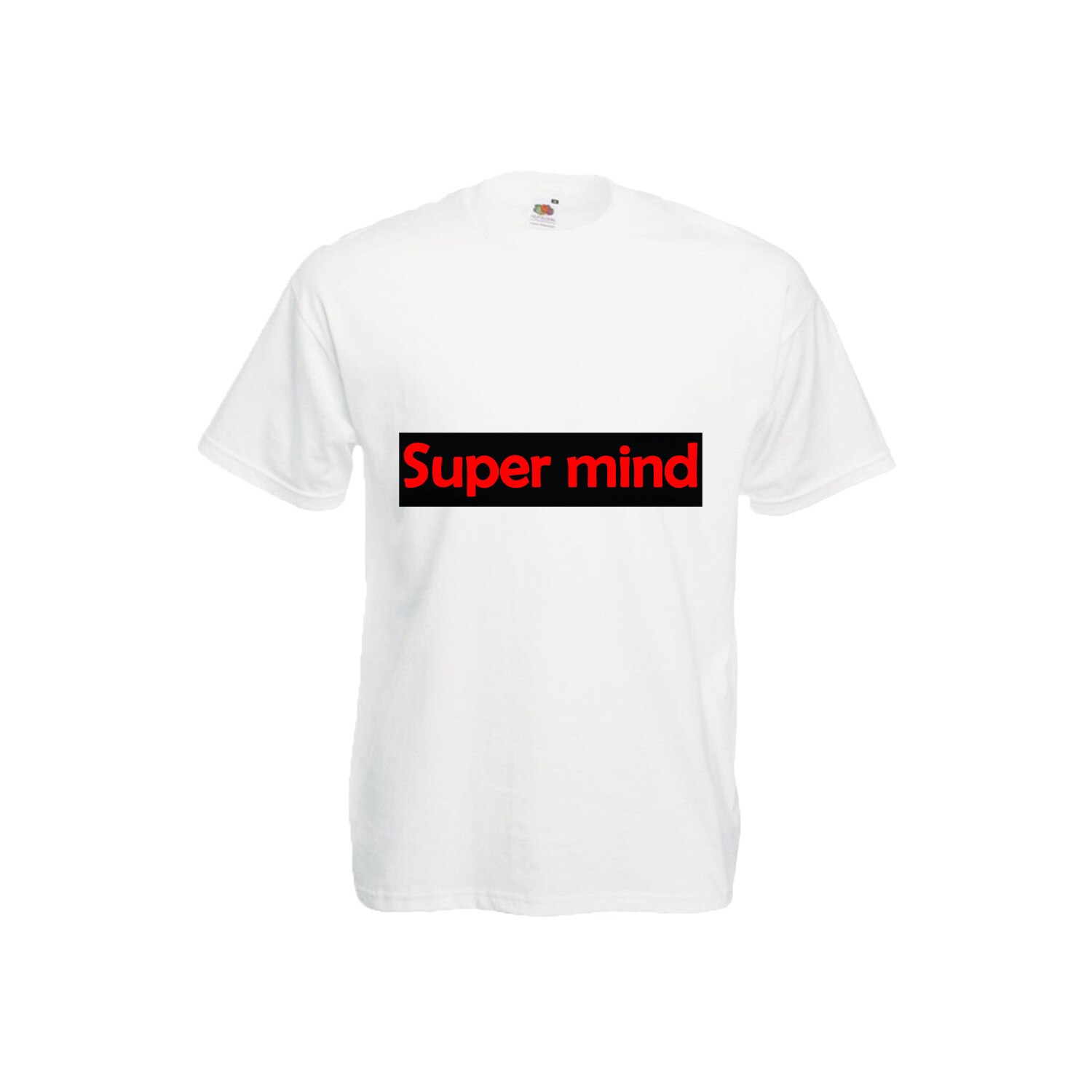 Tricou barbatesc personalizat imprimeu SUPERMIND, XL, alb