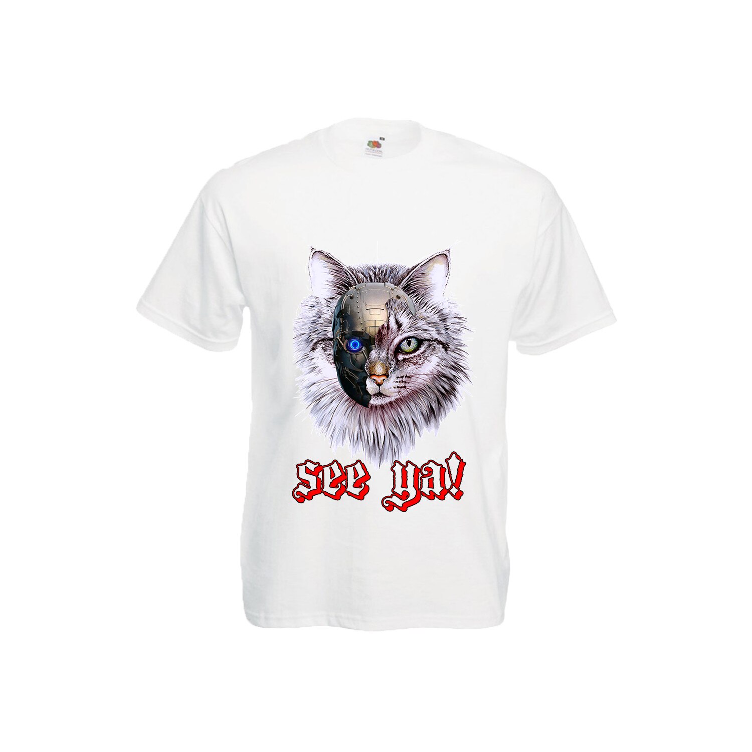 Tricou barbatesc personalizat imprimeu SEE YA, XXL, alb