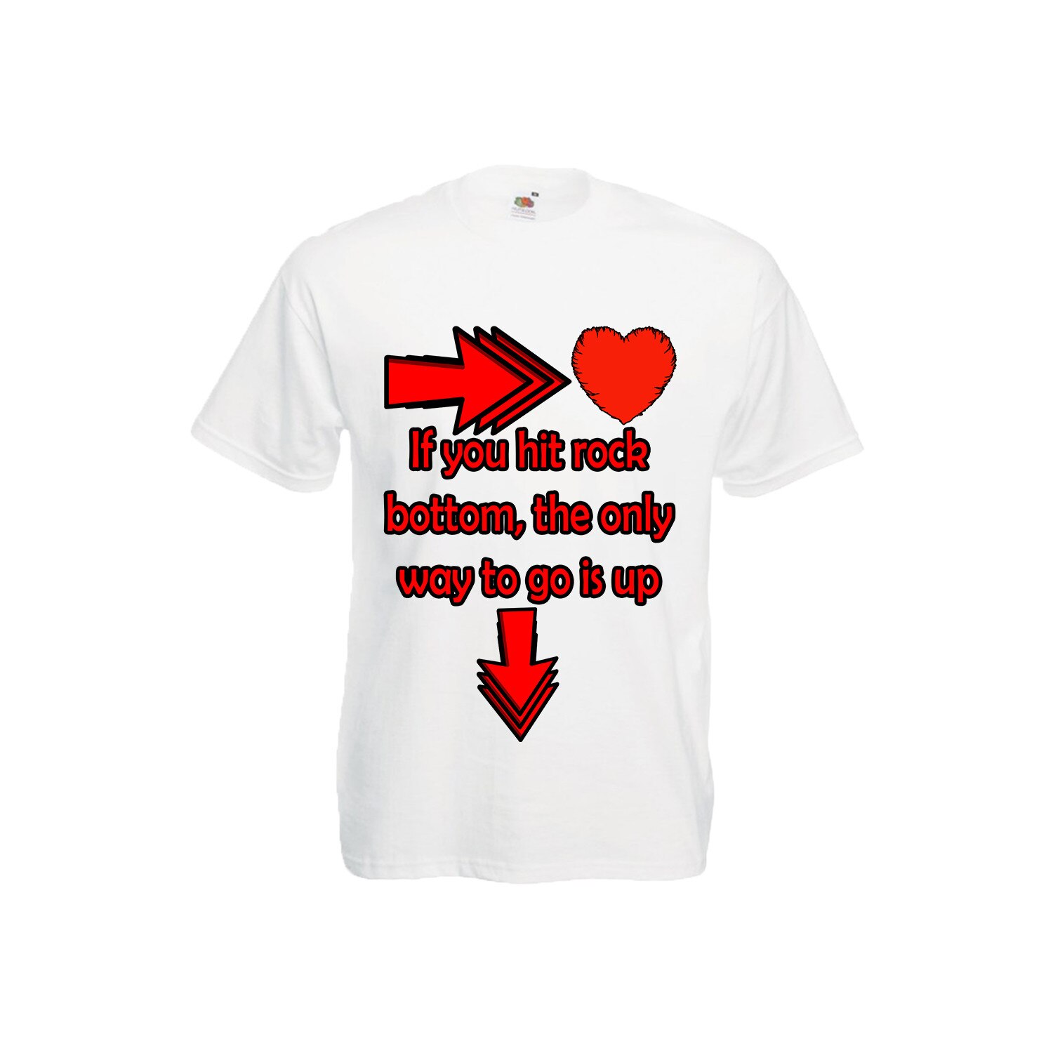 Tricou barbatesc personalizat imprimeu HIT THE ROCK, XXL, alb