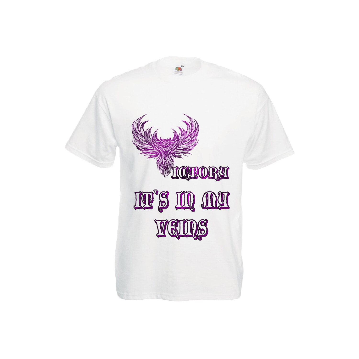 Tricou barbatesc personalizat imprimeu VICTORY IN MY VEINS , S, alb