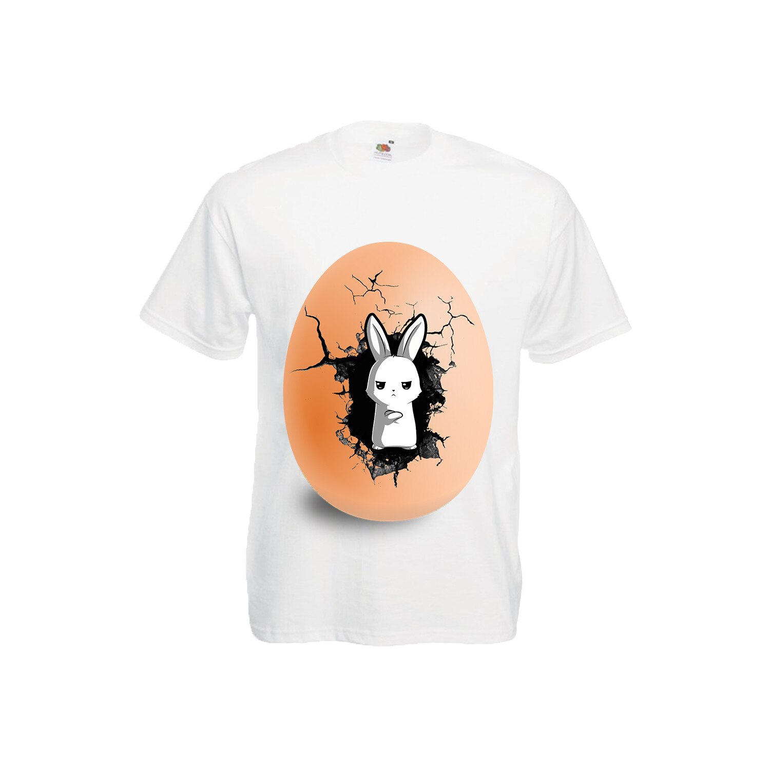 Tricou barbatesc personalizat imprimeu ANGRY RABBIT, XL, alb