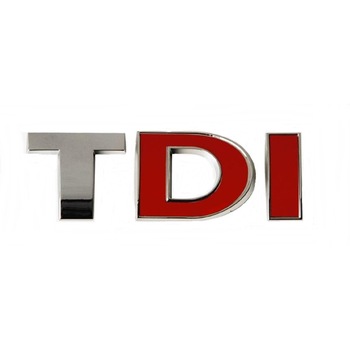 Emblema TDI cu doua litere Rosii IDL, Aspect CROMAT Emblema TDI cu doua litere Rosii IDL, Aspect CROMAT