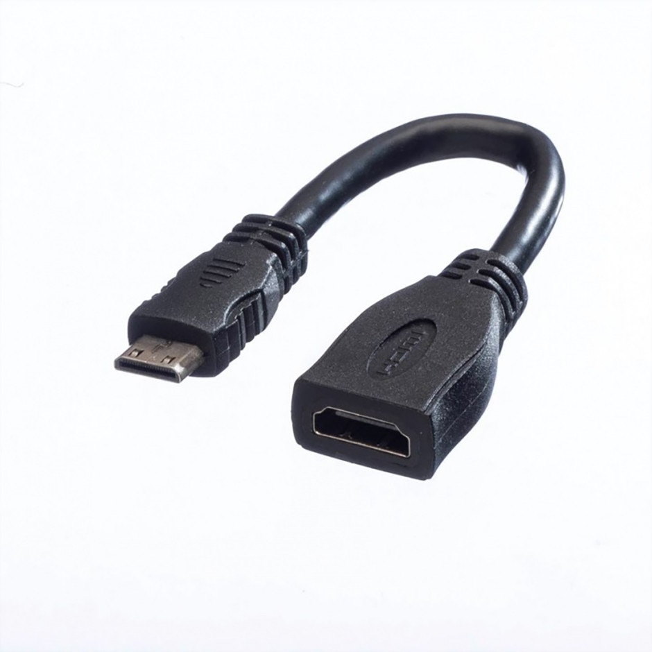 Adaptor HDMI Mare mama la mini HDMI-C v1.4 M-T 15 cm, CleanPC