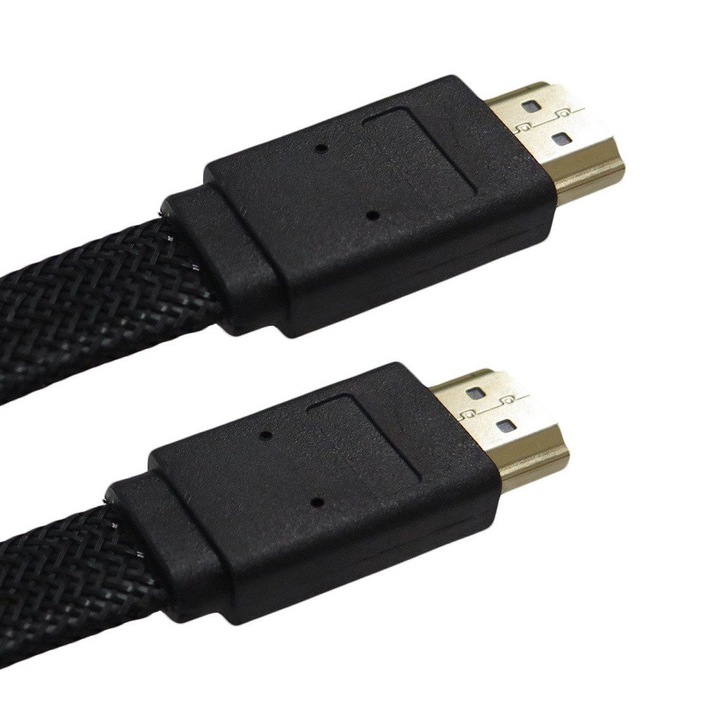 Cablu HDMI 1.4 Panzat , Panglica , 3 Metri , Premium Quality , Negru