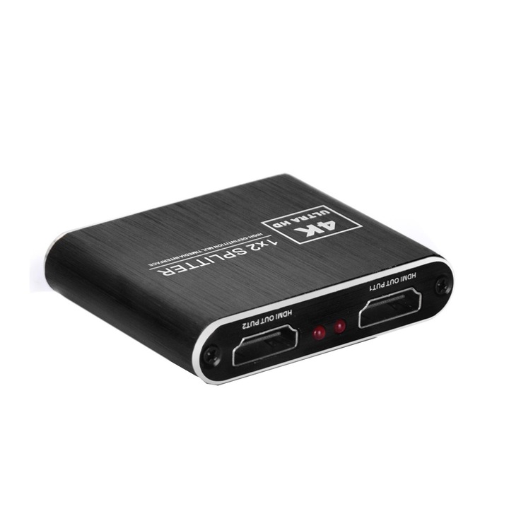 Сплитер HOPE R, HDMI 4Kx2K @ 30hz, 1 Вход, 2 Изхода, HDCP 1.4, Ultrahd, Тънък, Черен