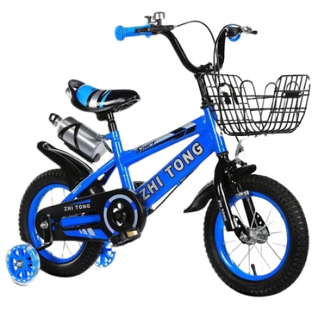 Dazzling Horizontal subtraction Bicicleta Go Kart Sport albastra14 inch pentru baieti cu varsta intre 3-6  ani,roti ajutatoare din silicon cu luminite,aparatoare ,cosulet metalic  pentru jucarii.suport si bidon apa,sonerie - eMAG.ro