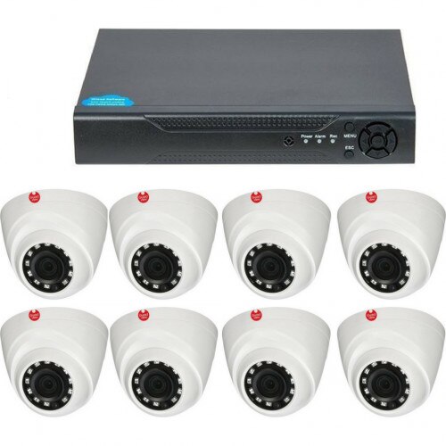 Kit analogic Guard View Supraveghere interior, 2MP 1080P, cu 8 camere dome