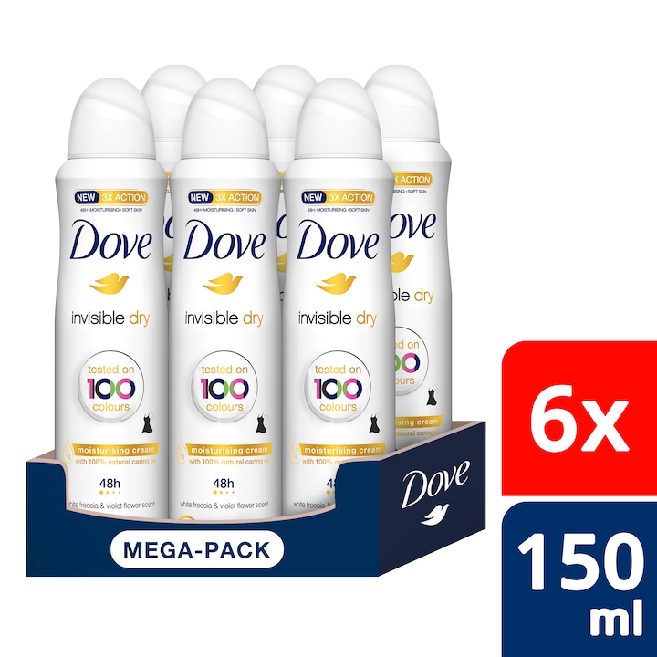 DOVE Invisible Dry Clean izzadásgátló, 6x150ml